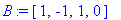 B := vector([1, -1, 1, 0])