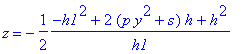 z = -1/2*(-h1^2+2*(p*y^2+s)*h+h^2)/h1