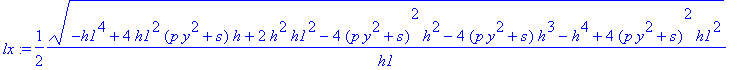lx := 1/2*(-h1^4+4*h1^2*(p*y^2+s)*h+2*h^2*h1^2-4*(p...