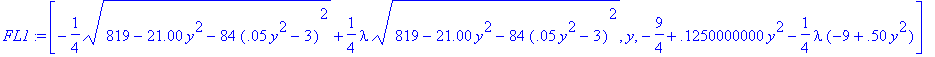 FL1 := [-1/4*sqrt(819-21.00*y^2-84*(.5e-1*y^2-3)^2)...