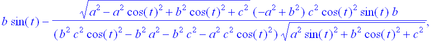s := vector([a*cos(t)+(a^2-a^2*cos(t)^2+b^2*cos(t)^...