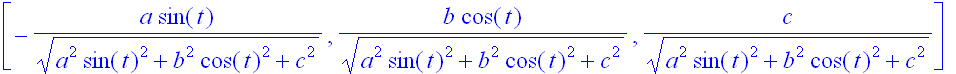 A := matrix([[-a*sin(t)/(a^2*sin(t)^2+b^2*cos(t)^2+...