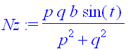 Nz := p*q/(p^2+q^2)*b*sin(t)